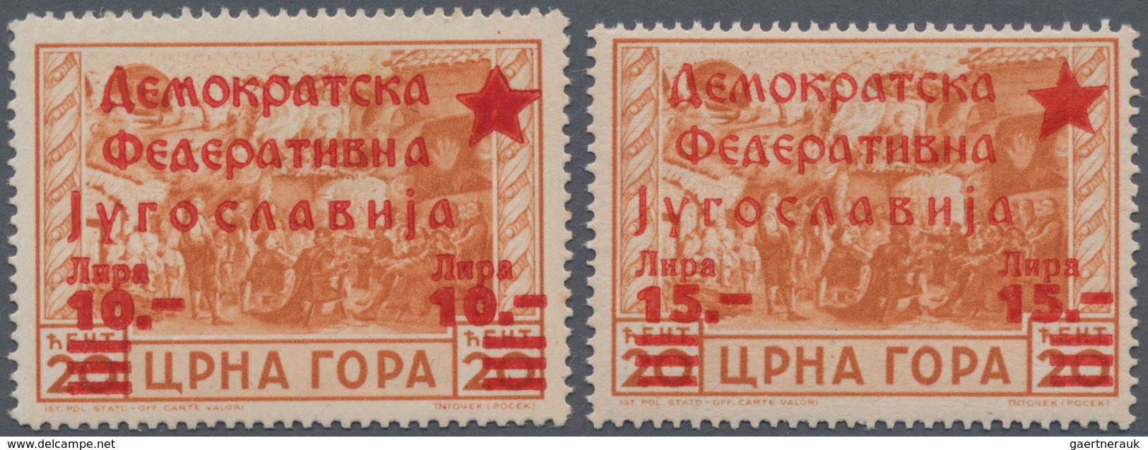 Jugoslawien - Volksrepubliken 1945: Montenegro: 1945. Cetinje Issue. Stamp Of Italian Occupation Ove - Other & Unclassified