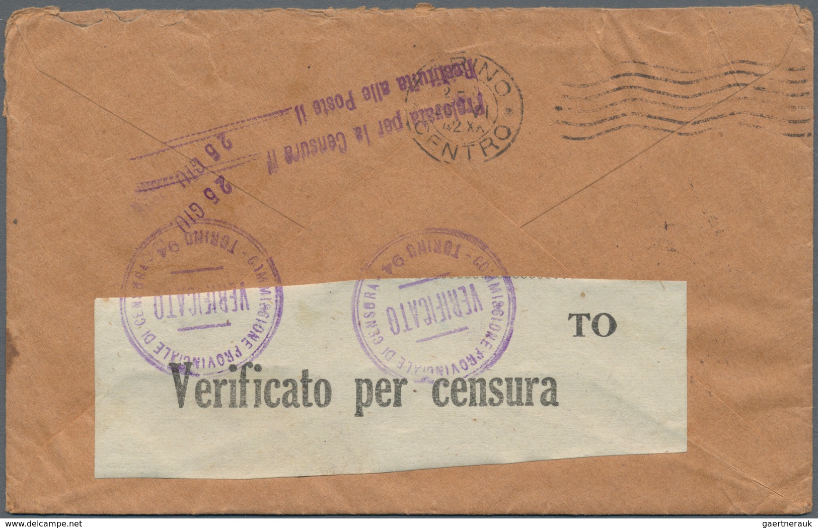 Kroatien: 1942. Brown Envelope To Italy, Correctly Franked With 4D And Paid With 0,25 D Brown-black - Kroatië