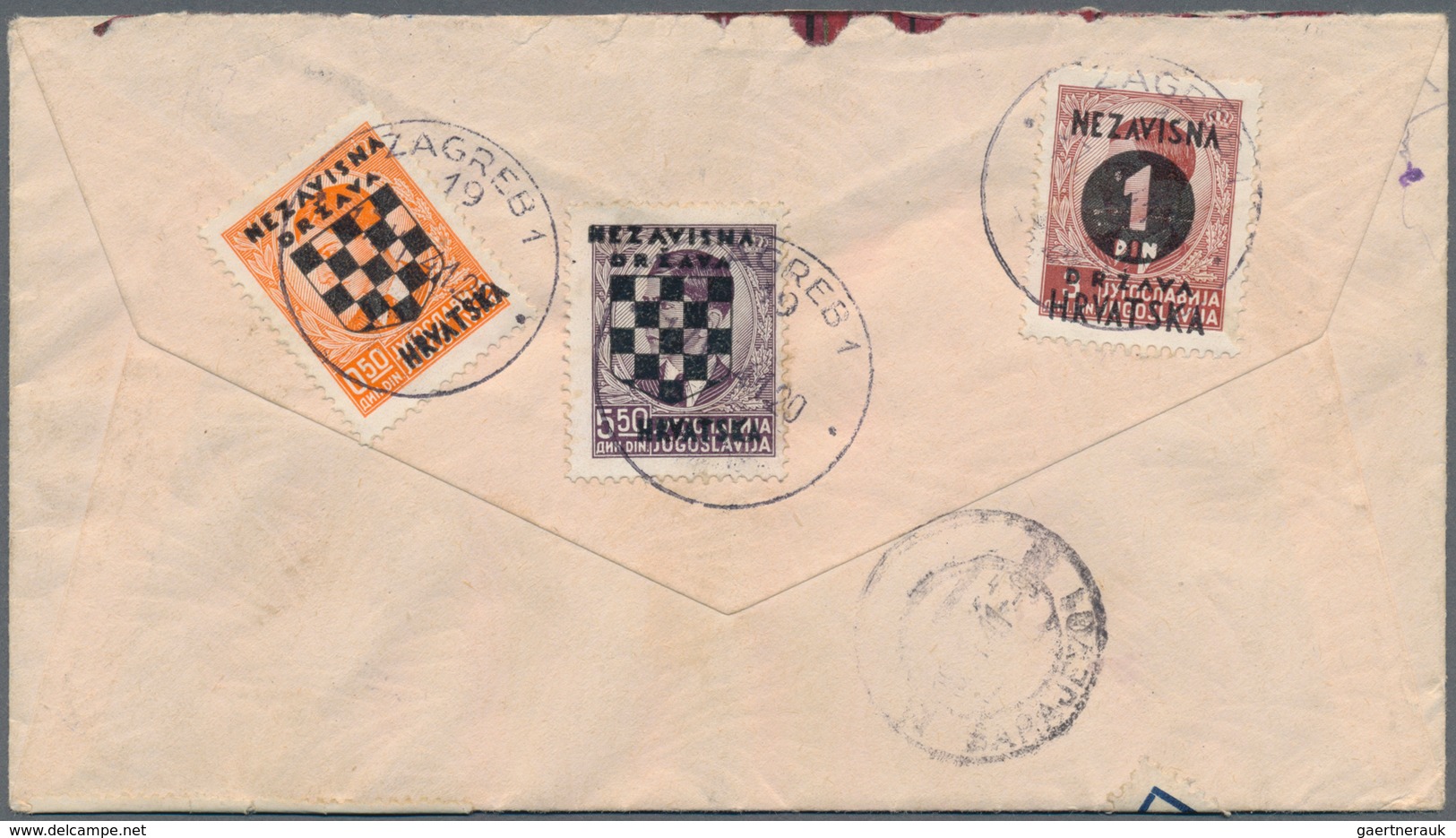 Kroatien: 1941. Small Envelope Registered And Expressed To SARAJEVO, Paid With 0,25 D Brown Black (t - Kroatië