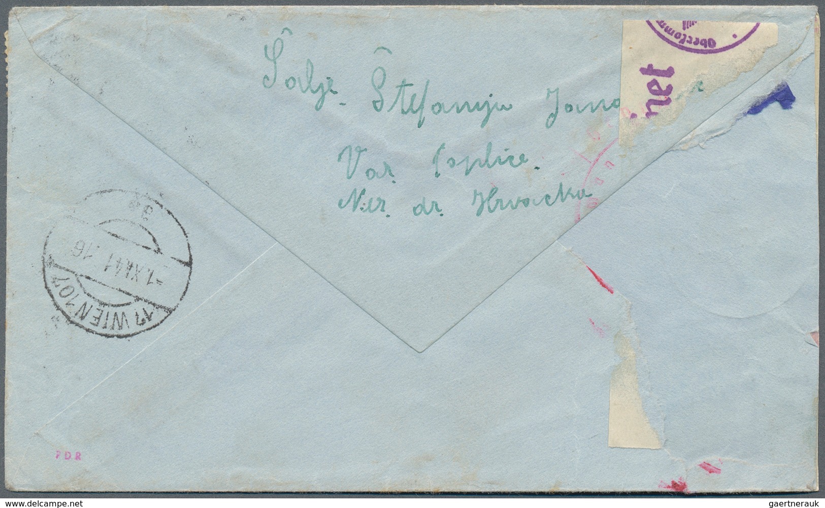 Kroatien:  1941. Registered Letter To An Address In Vienna, MIXED FRANKING, 0.50D Orange (Michel 10) - Croatia