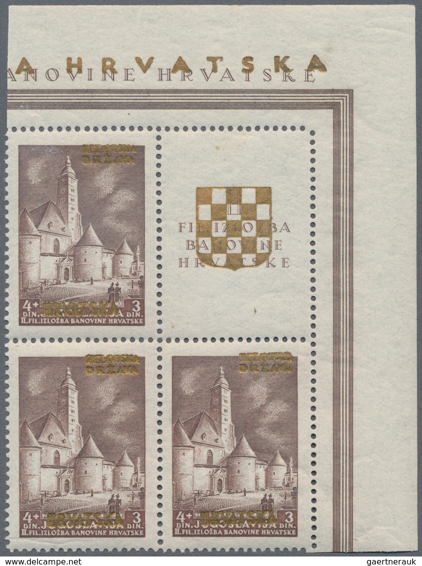 Kroatien: 1941 (10 May). "Gold Provisionals". Yugoslav Stamps Prepared For The Slavonski Brod Nation - Kroatië