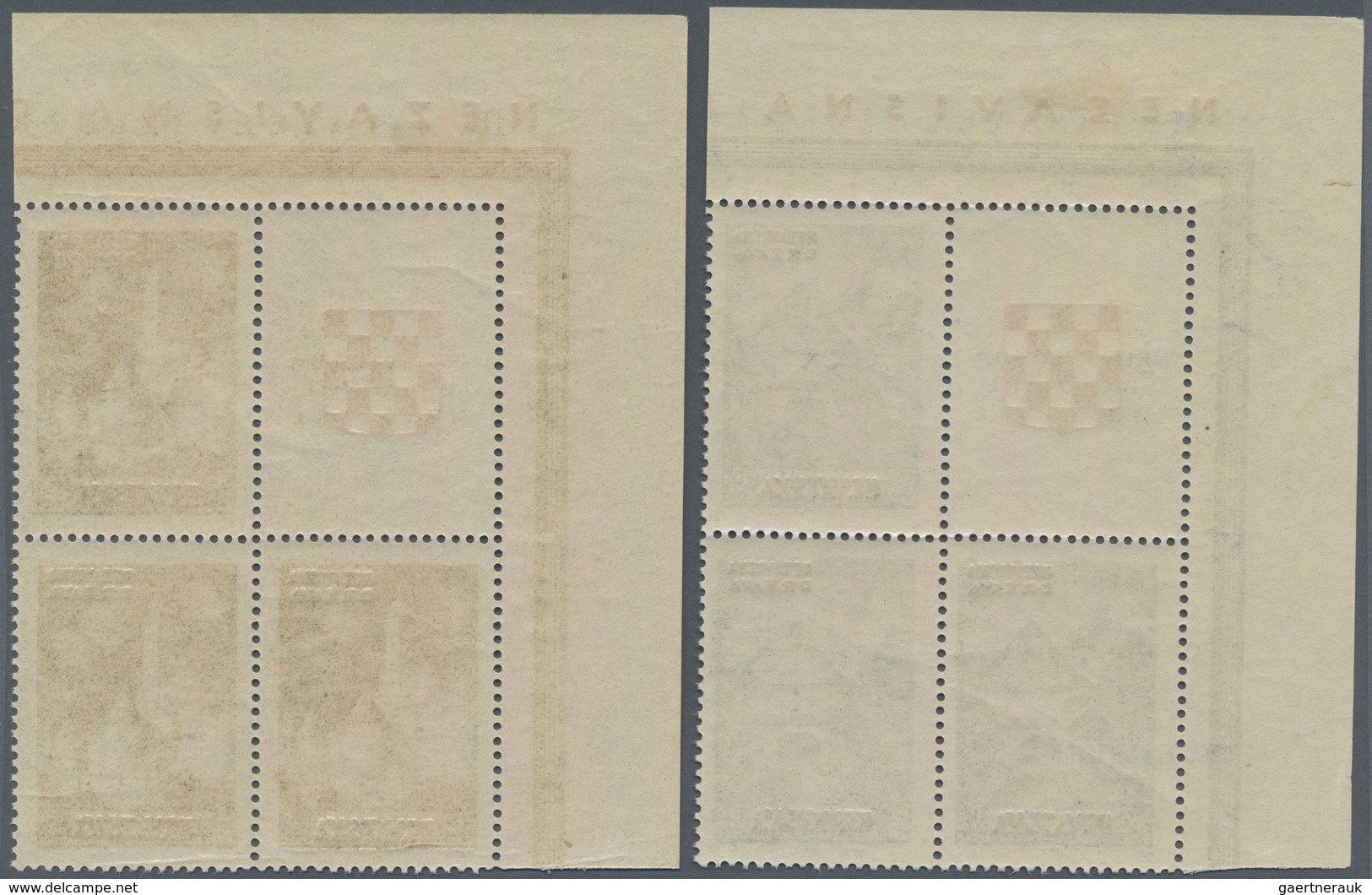 Kroatien: 1941. Gold Provisionals. Prepared But Nut Issued Jugoslavian Stamps For The Philatelic Exh - Kroatië