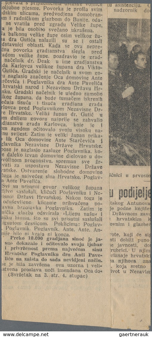 Kroatien: 1942. Two Homemade Newspaper Wrappers (made Of Contemporary Newspaper Waste), Both Address - Croatia