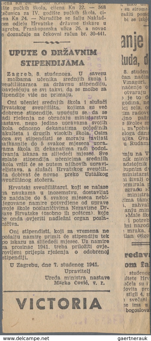 Kroatien: 1942. Two Homemade Newspaper Wrappers (made Of Contemporary Newspaper Waste), Both Address - Croatia