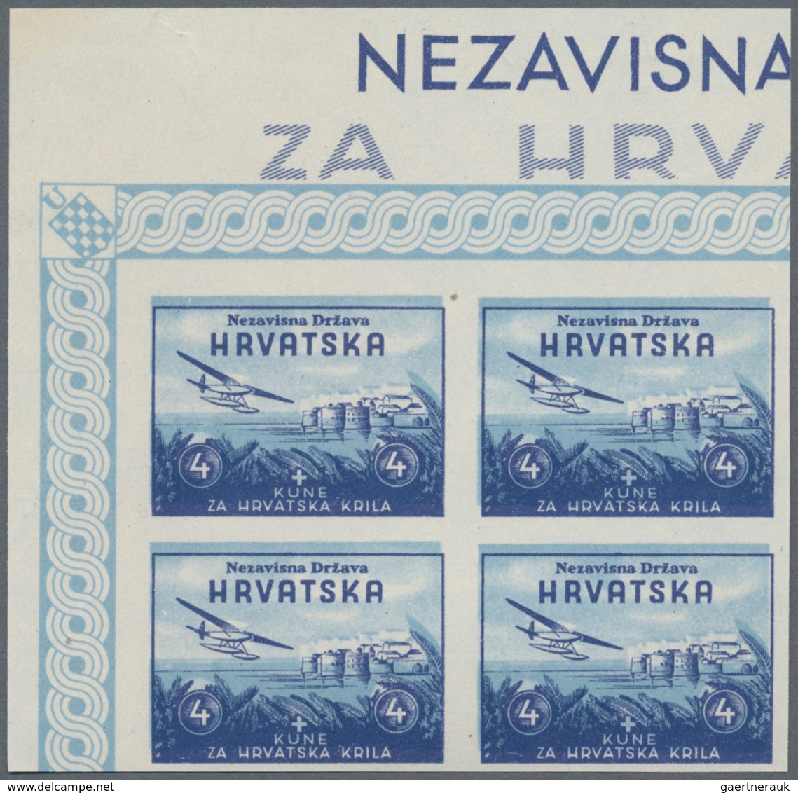 Kroatien: 1942, 2 K + 2 K Brown, 2.50 K + 2,50 K Green, 3 K + 3 K Lake And 4 K + 4 K Blue Aviation F - Croazia