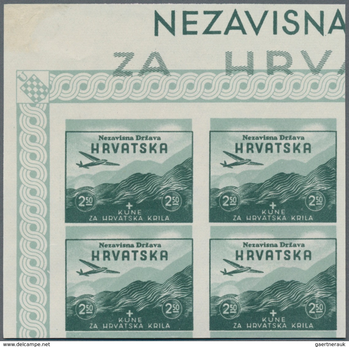 Kroatien: 1942, 2 K + 2 K Brown, 2.50 K + 2,50 K Green, 3 K + 3 K Lake And 4 K + 4 K Blue Aviation F - Kroatië
