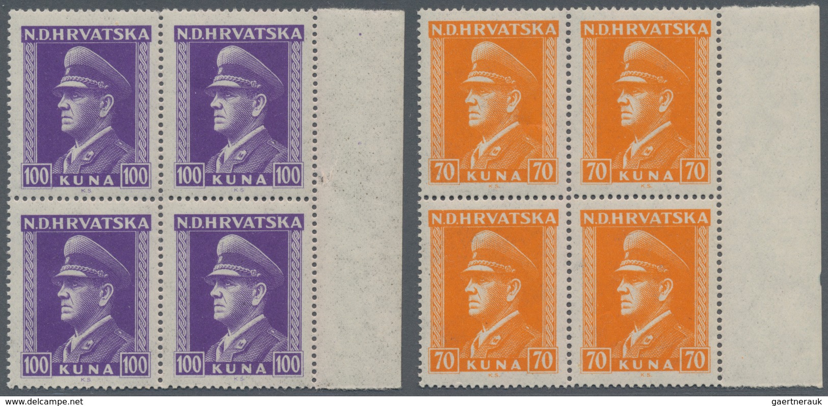 Kroatien: 1943/1944. Dr. Anta Pavelich. "State President" Definitives. Complete Set Of Twenty, In Va - Croatia