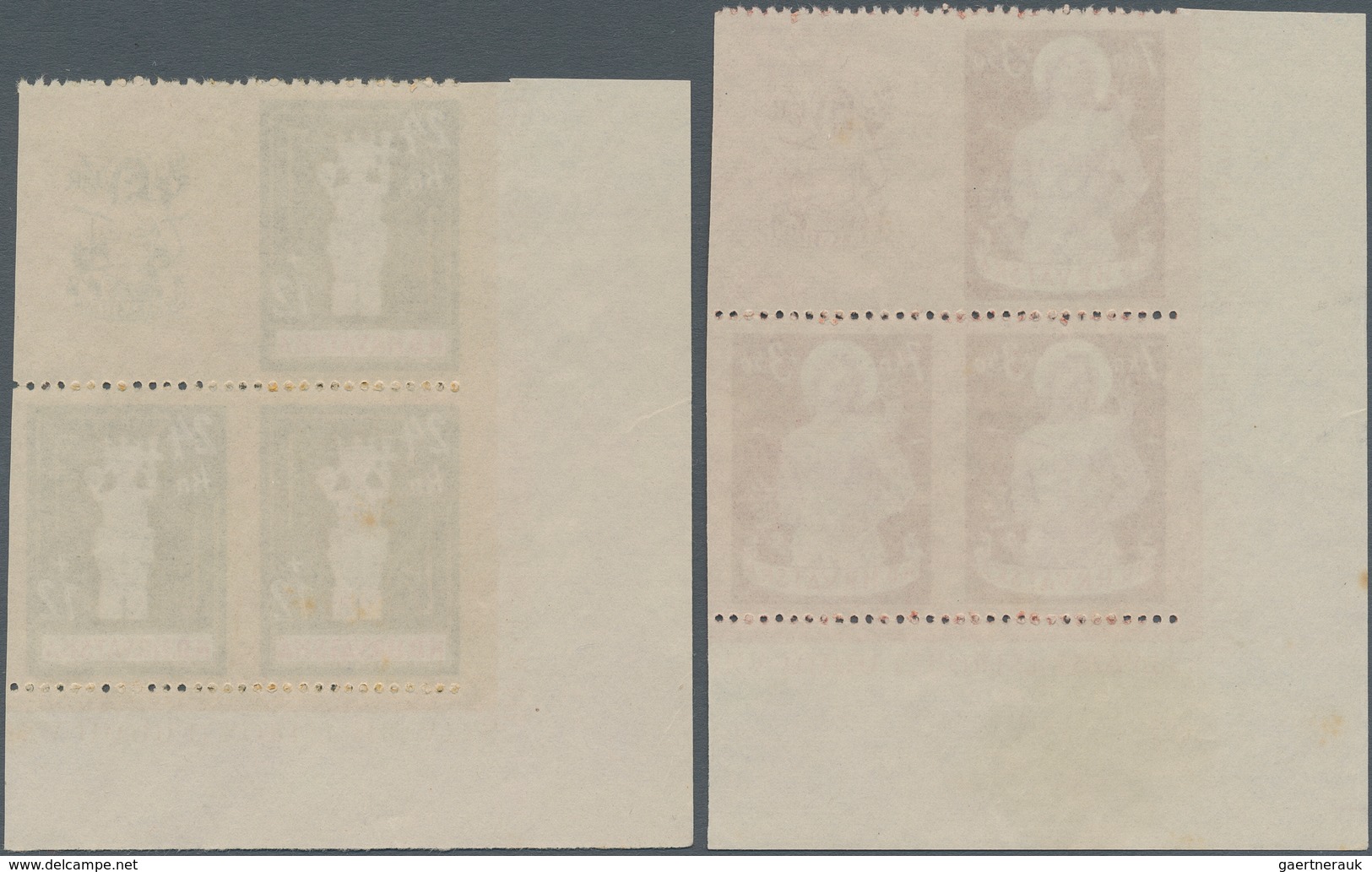 Kroatien: 1944. War Invalids Relief Fund. PHASE PRINTS/COLOUR PROOFS. Two complete sets in matched b