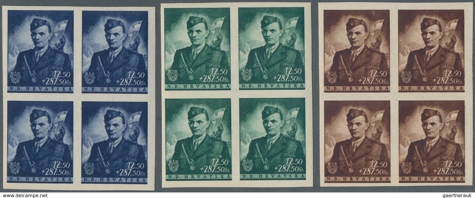 Kroatien: 1944, Honouring Jure Francetic. 12K50 + 287K50, Perf L 14 1/2. Mint Never Hinged Marginal - Croatia