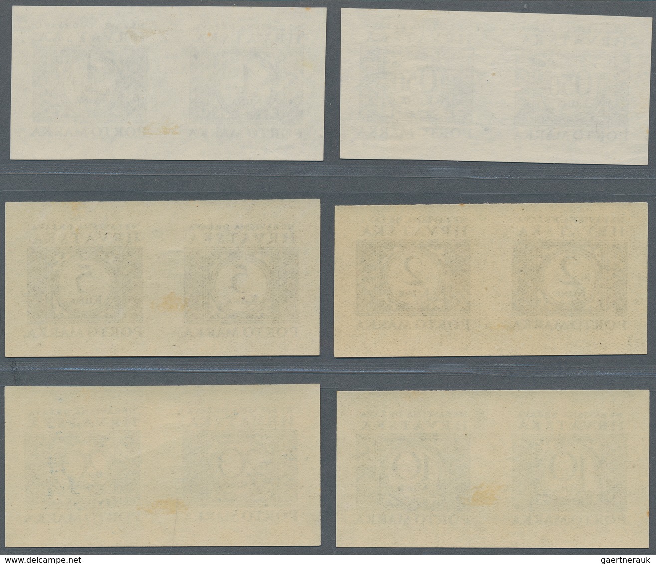 Kroatien - Portomarken: 1942. Postage Due. Set Of Six, Imperforated, In Mint Never Hinged Horizontal - Kroatië