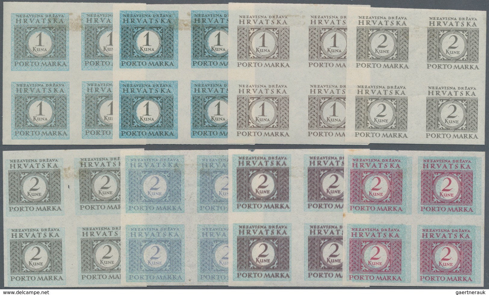 Kroatien - Portomarken: 1942 (30 July-Aug). Postage Due. Variety: Set Of Six In Predominatly Fine Mi - Kroatië