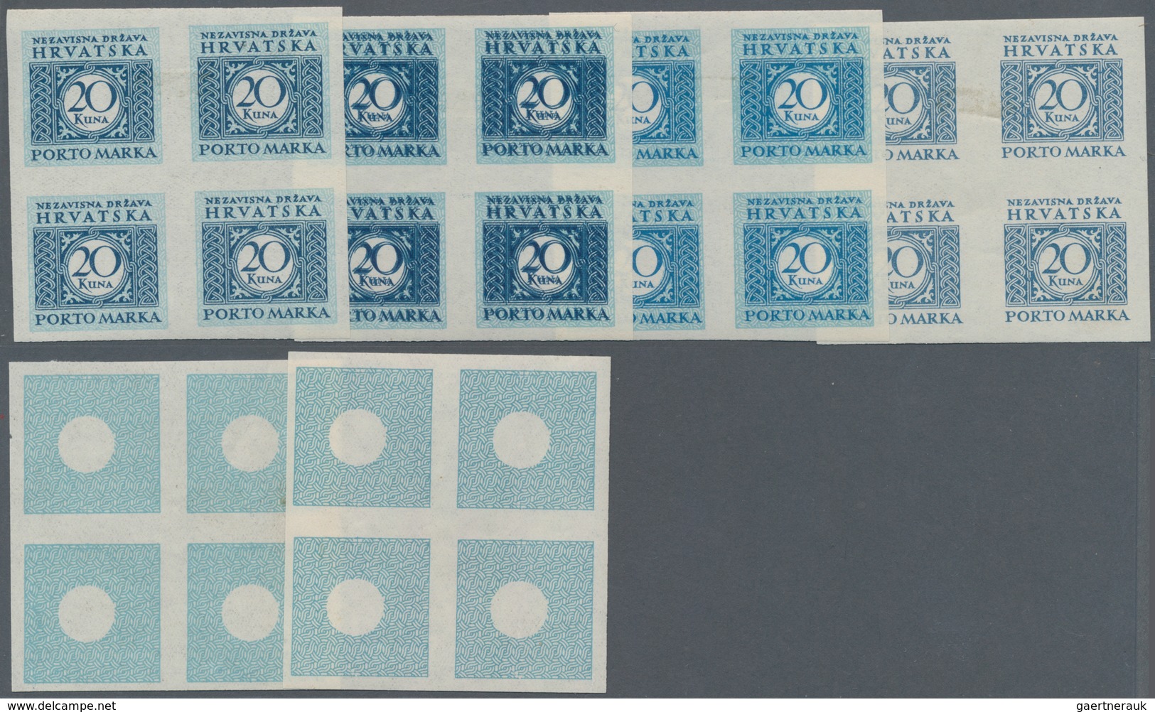 Kroatien - Portomarken: 1942 (30 July-Aug). Postage Due. Variety: Set Of Six In Predominatly Fine Mi - Croatia