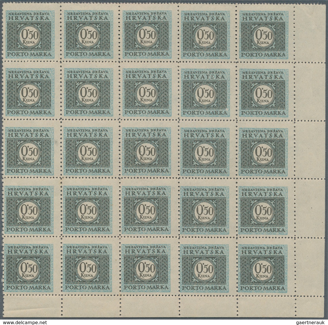 Kroatien - Portomarken: 1943 (April). POSTAGE DUE. Perforation Variety. 0,50K Grey-brown And Light B - Kroatien