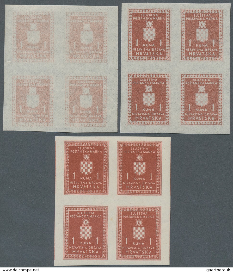 Kroatien - Dienstmarken: 1942. Officials. 1 K Pale Brown Red, Imperforated, Pelure Paper, Showing BA - Croatia