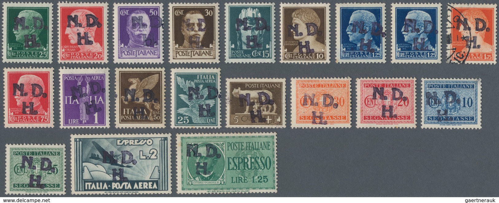 Kroatien - Besonderheiten: 1943/1945, Sibenik Local Issue, "N.D.H." Overprints On Italy, Set Of 20 V - Croatia