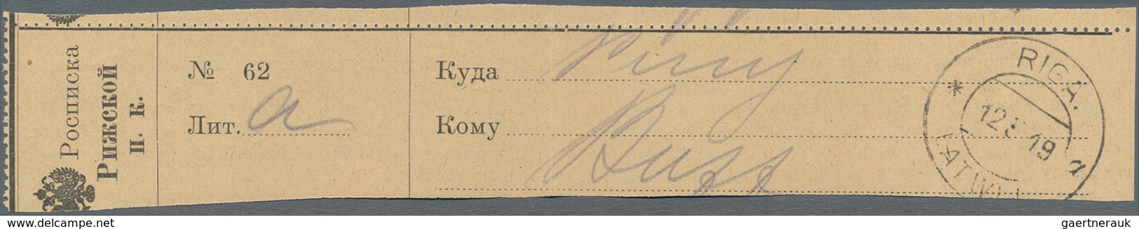 Lettland: 1919, Registered Card Letter Within " RIGA LATWIJA 12 5 19" With Delivery Receipt. - Latvia