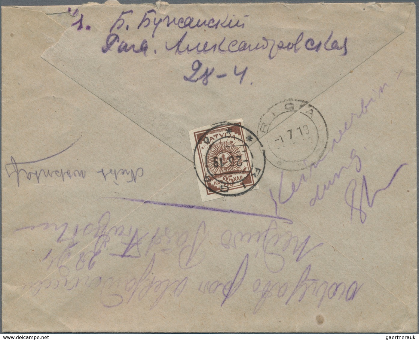 Lettland: 1919, Two Returned Letters RIGA-WILNA And RIGA-SCHAULEN (Lithuania). Both Letters Returned - Letland