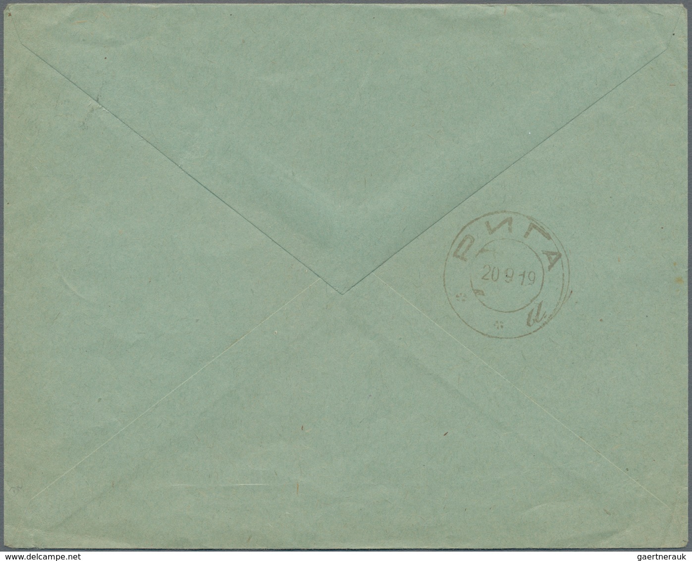 Lettland: 1919, Registered Letter From "WALMEERA 19 9 19" Franked With 10 K. Definitive Strip Of Fiv - Letland