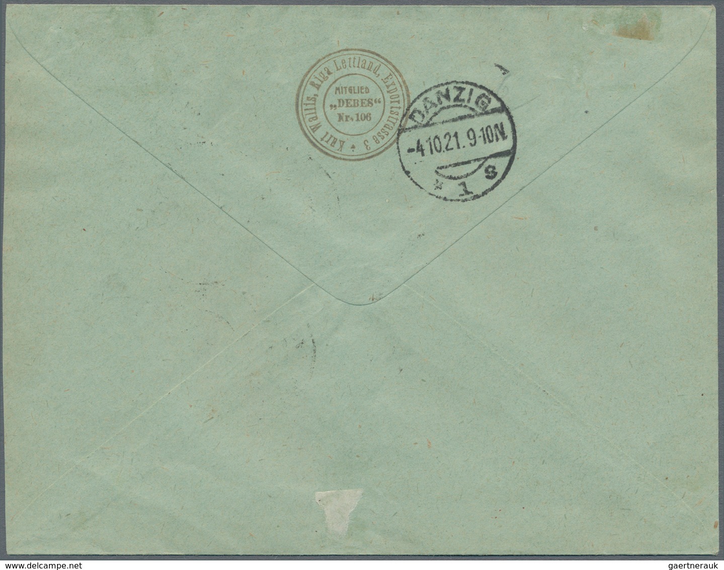 Lettland: 1921, RIGA-DANZIG: Registered Printed Matter And Registered Letter With RIGA "R" Numerator - Latvia