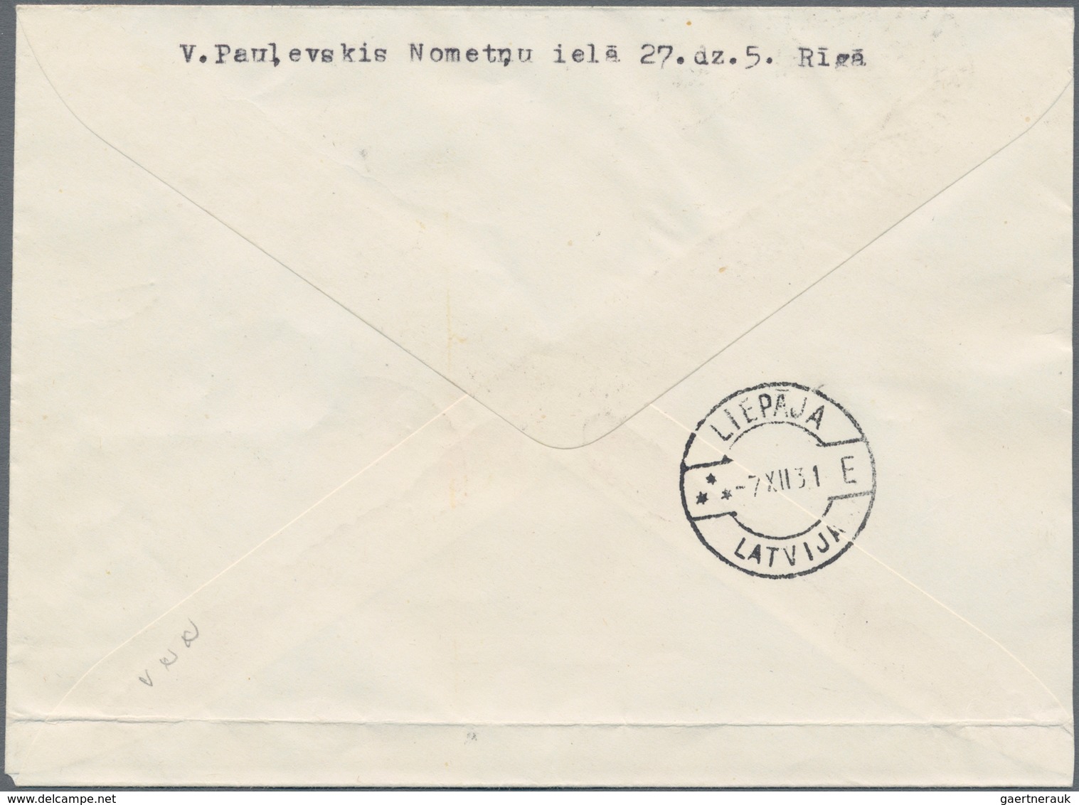 Lettland: 1931/1933, Two Airmail Covers "RIGA-KAUNAS 1./2.6. 1933 And RIGA-LIBAU (LIEPAJA) 6.12.1931 - Letland