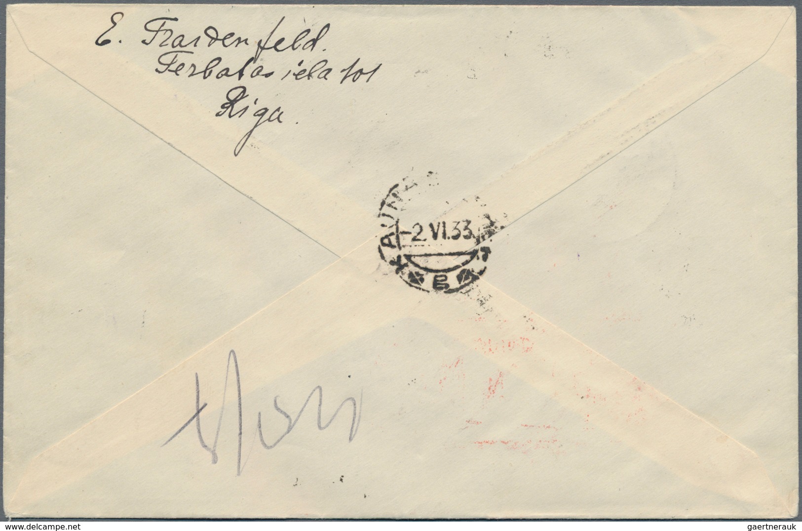 Lettland: 1931/1933, Two Airmail Covers "RIGA-KAUNAS 1./2.6. 1933 And RIGA-LIBAU (LIEPAJA) 6.12.1931 - Letland