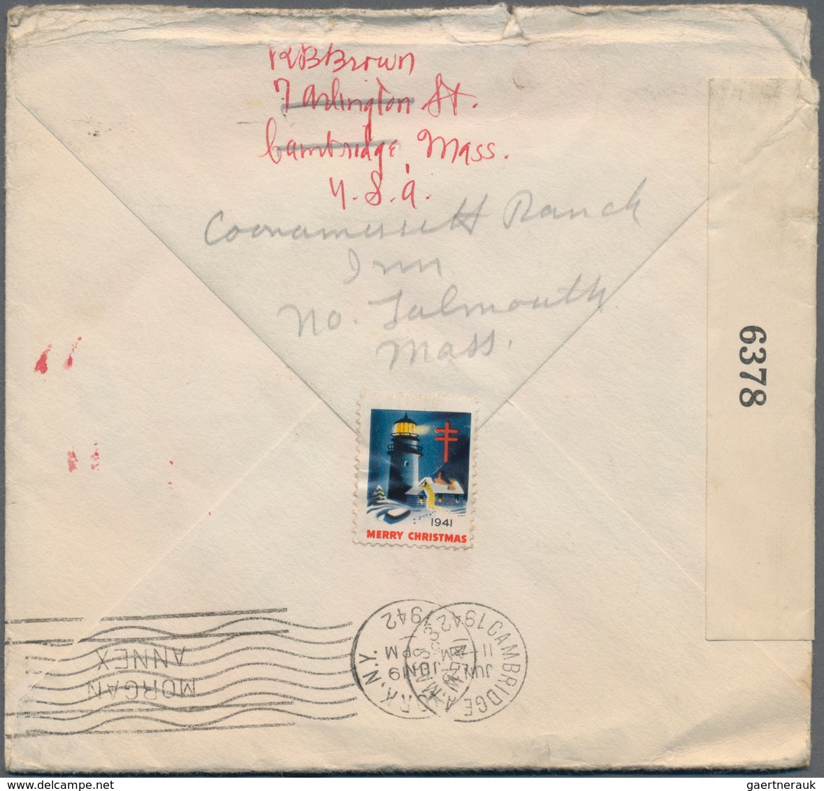 Lettland - Besonderheiten: 1941 Censored Cover From Cambridge (Massachusetts) To Riga Back To Sender - Letonia