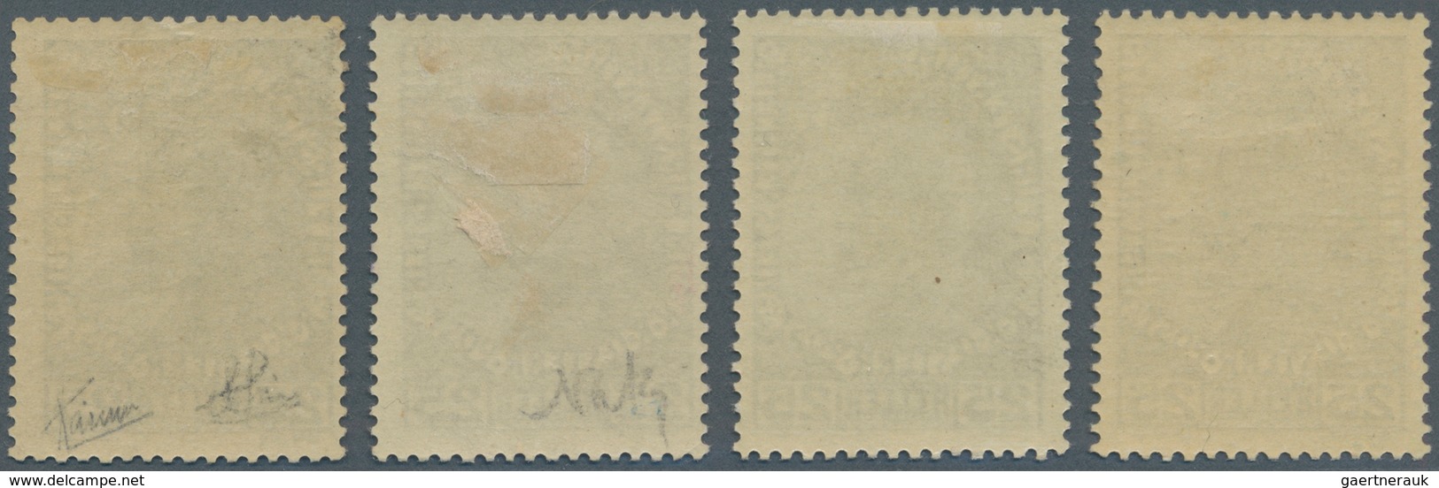 Liechtenstein: 1916, 25 H. Mittelultramarin, Normales Papier, Vier Werte, Ungebraucht Mit Originalgu - Other & Unclassified