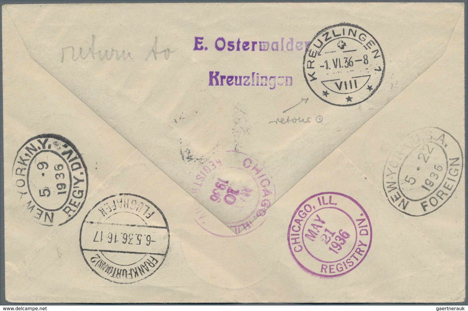 Liechtenstein: 1936. LZ 129/LIECHTENSTEIN 1 NAF. Briefbesonderheit Als R-Expressbrief Mit Seltener A - Other & Unclassified