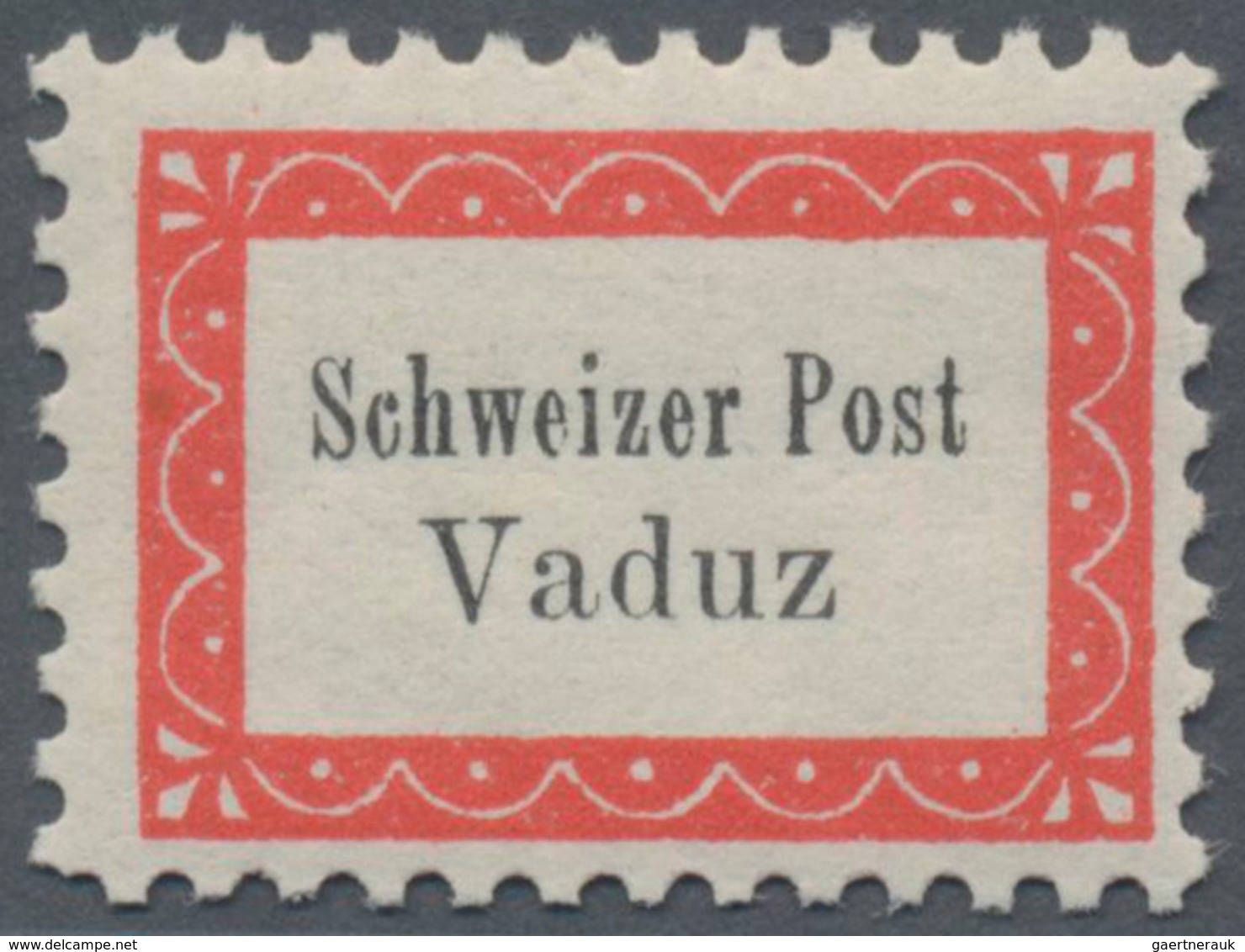 Liechtenstein - Botenpost Vaduz-Sevelen: 1918, (10 H.) Rot/schwarz, Gebührenzettel Vierseitig Gezähn - Otros & Sin Clasificación