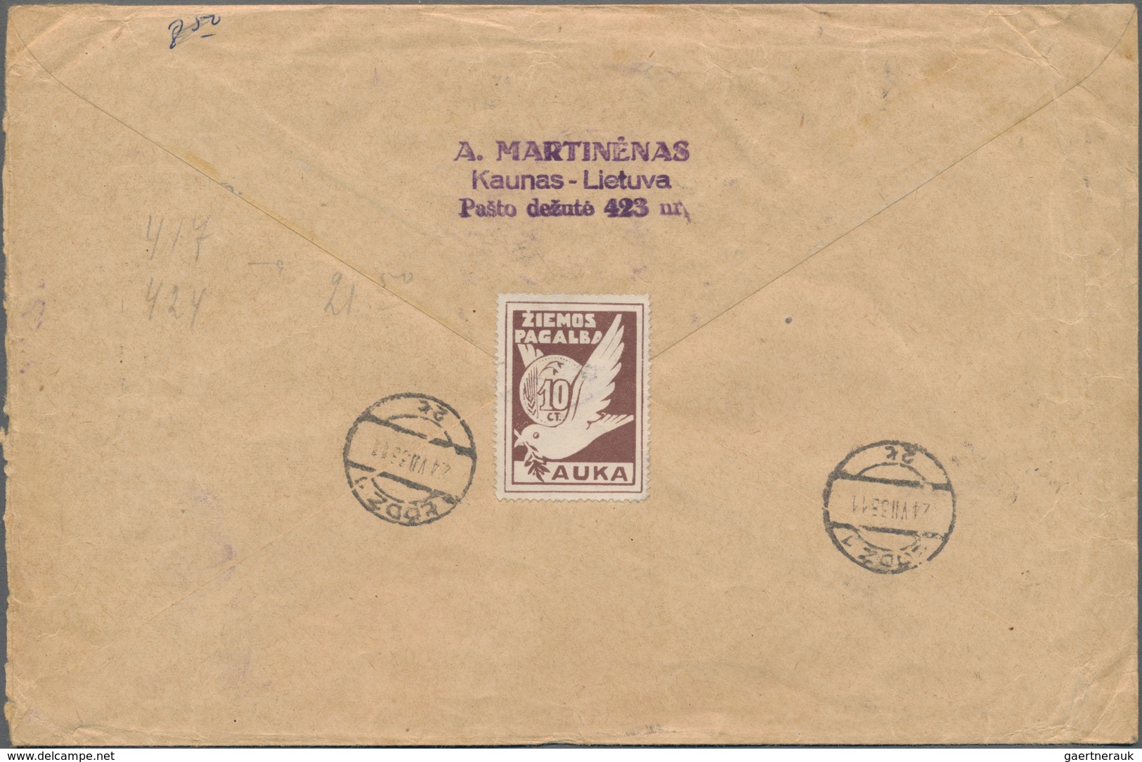 Litauen: 1938, Registered Letter (2nd Weight) With Special "LIETUVA-KAUNAS OLYPIADA 23-VII-1938" Pos - Lituania