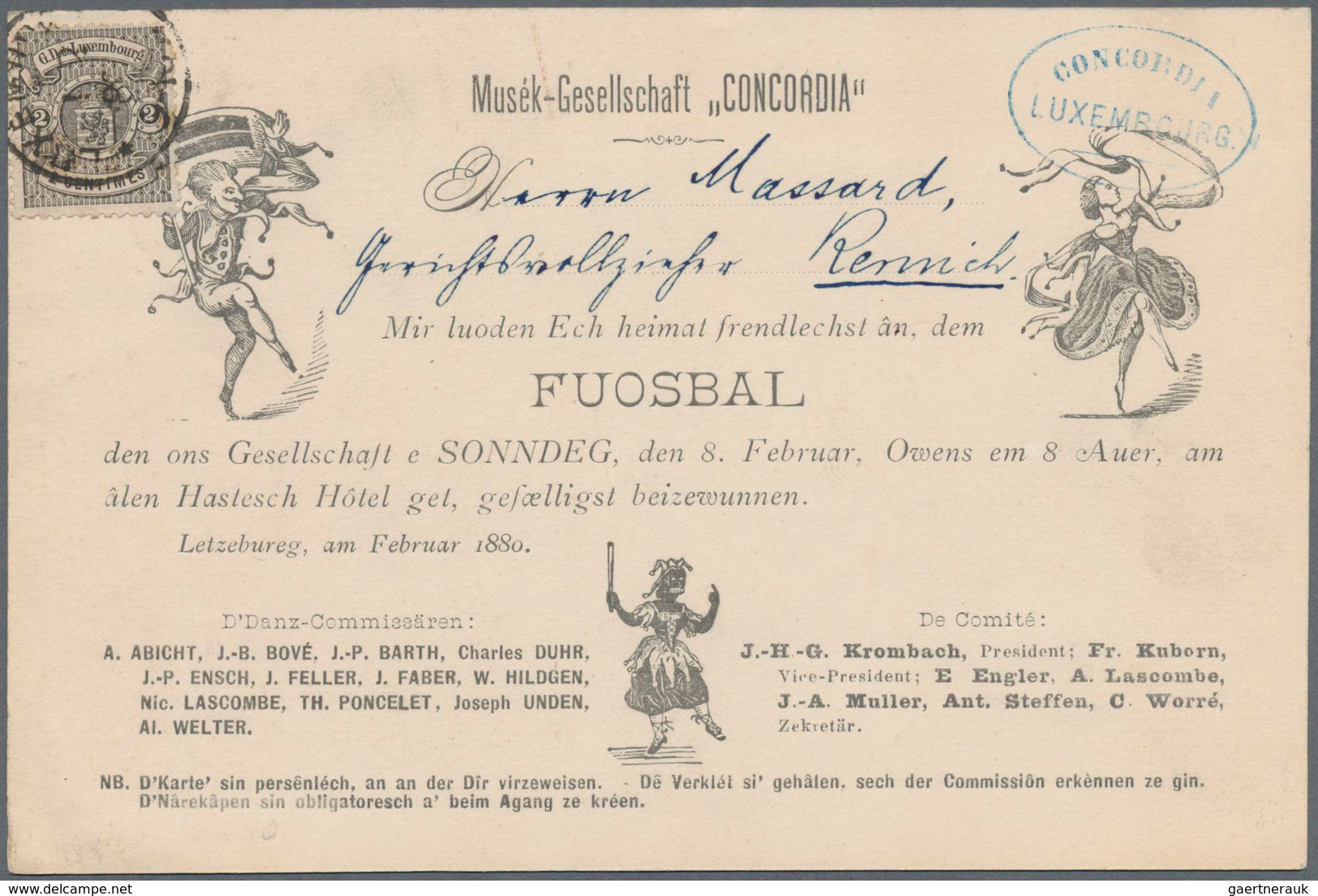 Luxemburg: 1880, 2c. Black (corner Faults At Top-irrelevant), Single Franking On Attractively Illust - Otros & Sin Clasificación