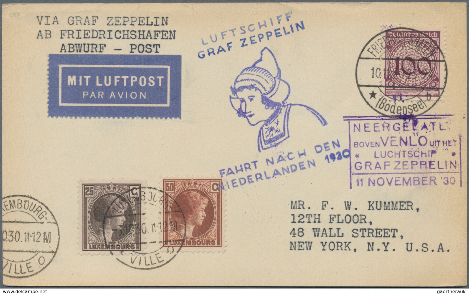 Luxemburg: 1930. Niederlande-Fahrt. Sieger Unbekannte Vorläufer-Karte Mit Deutsch-Luxemburgischer Mi - Andere & Zonder Classificatie