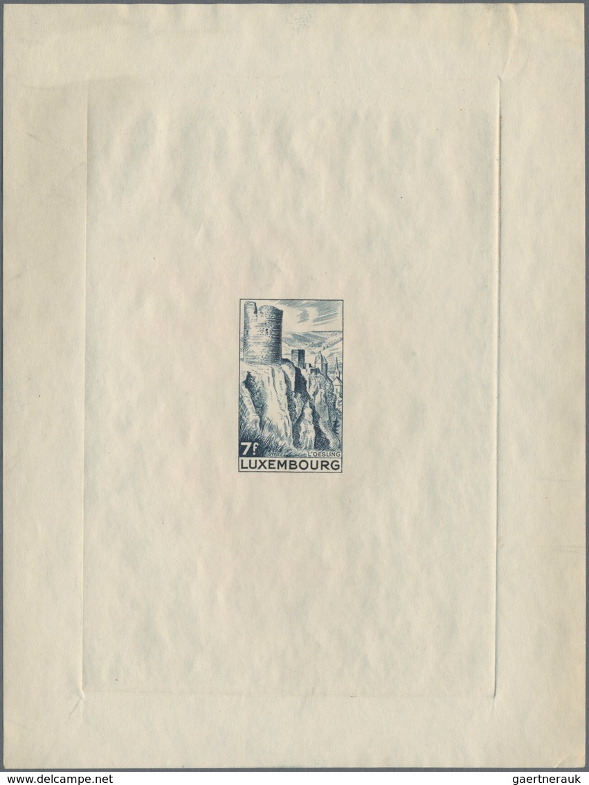 Luxemburg: 1948, Definitives "Pictorials", 7fr. "Esch Castle" Epreuve D'artiste In Slate-blue. - Other & Unclassified