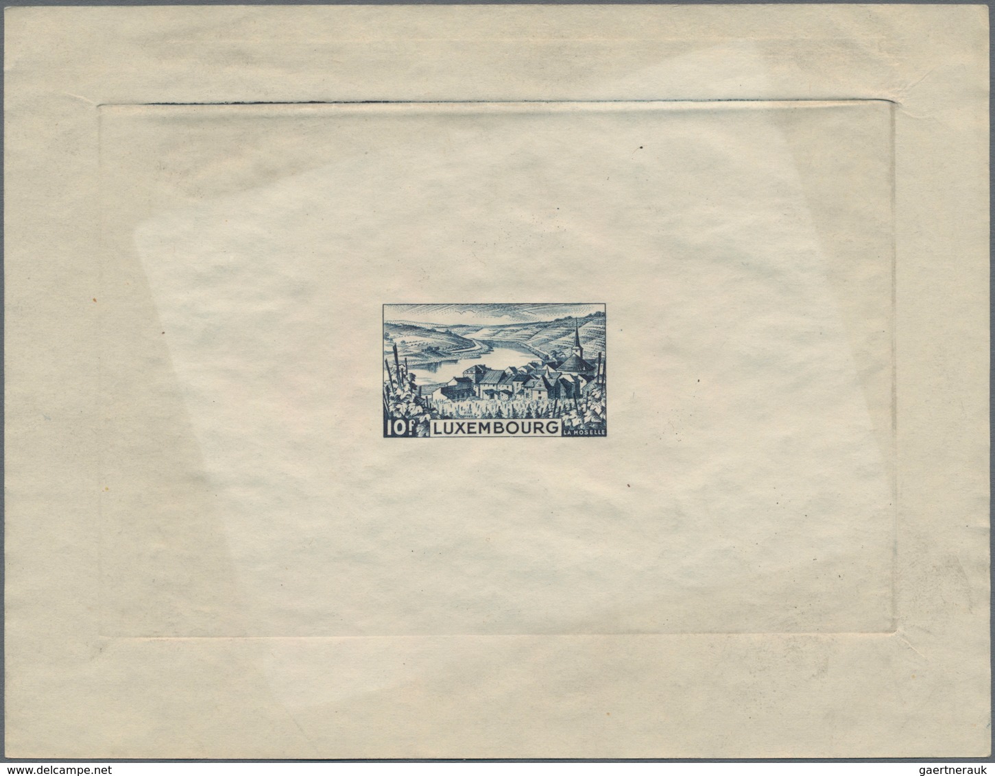 Luxemburg: 1948, Definitives "Pictorials", 10fr. "Ehnen/Moselle River" Epreuve D'artiste In Slate-bl - Other & Unclassified