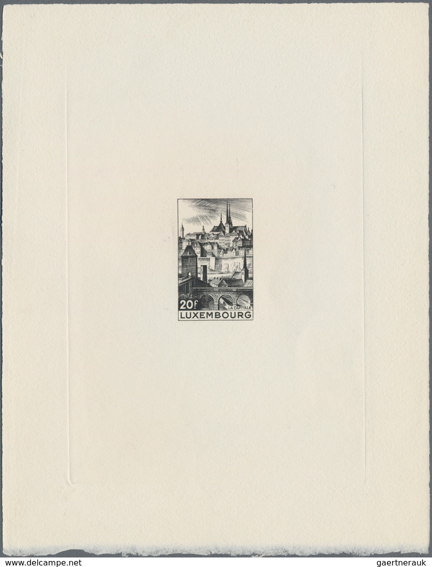 Luxemburg: 1948, Definitives "Pictorials", 20fr. "Luxembourg-Ville" Epreuve D'artiste In Black. - Andere & Zonder Classificatie