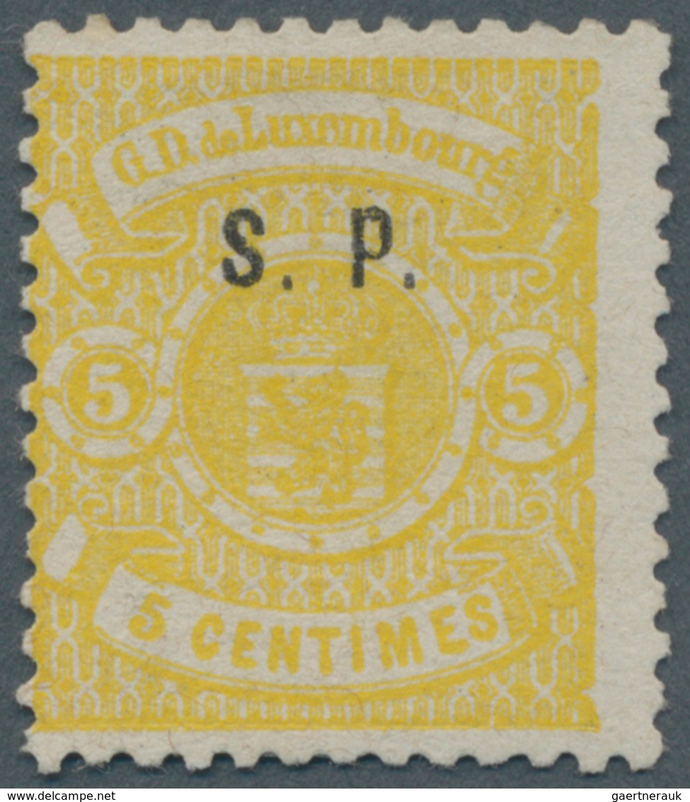 Luxemburg - Dienstmarken: 1881, "S.P." Imprint On 5 C. 1880 Issue. Certifiate Pascal Scheller "Neuf - Service