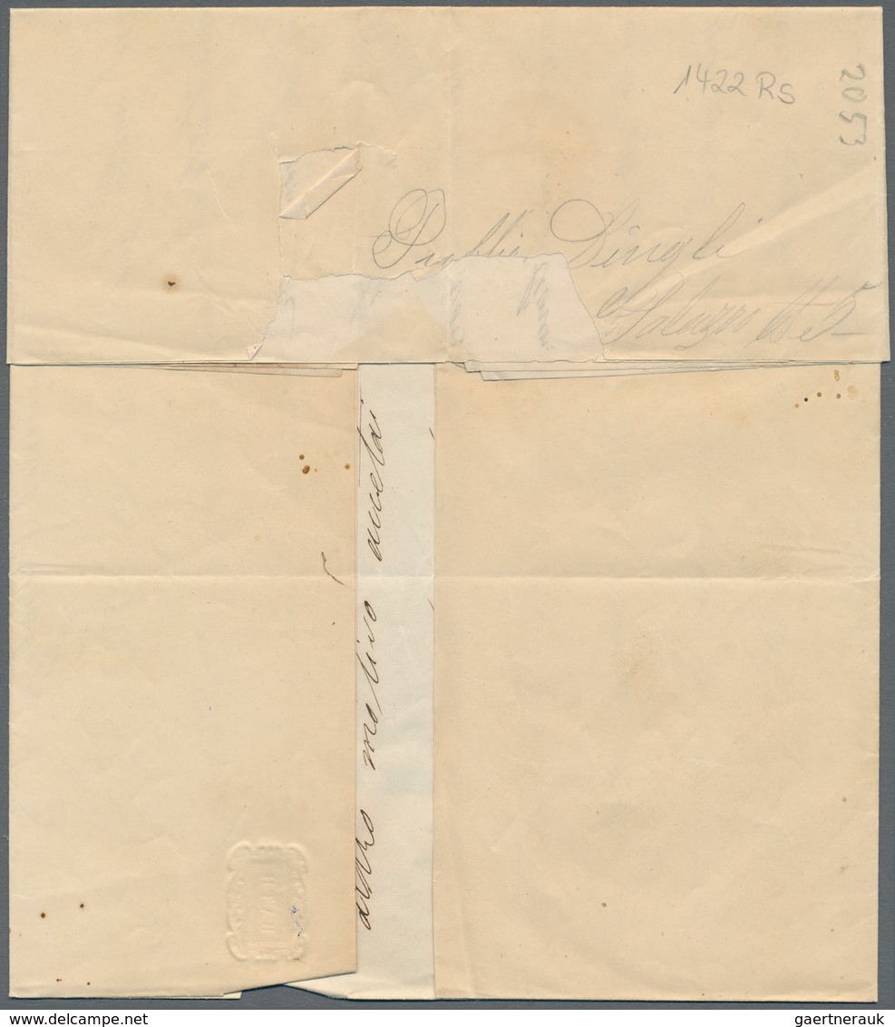 Malta - Vorphilatelie: 1845, Quarantine Camp, Entire Lettersheet Dated "Lazzaretto Di Malta 21 Maggi - Malta