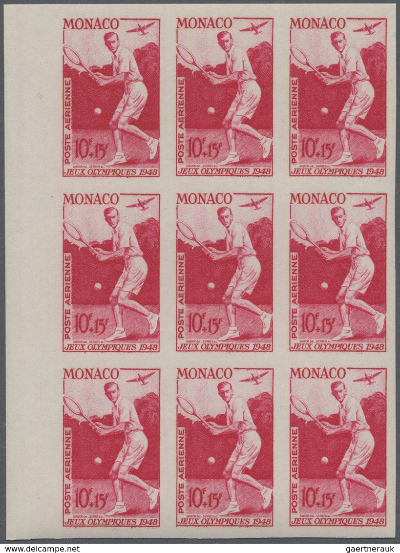 Monaco: 1942, Summer Olympics London Airmail Issue Complete Set Of Four (rowing, Skiing, Tennis And - Unused Stamps