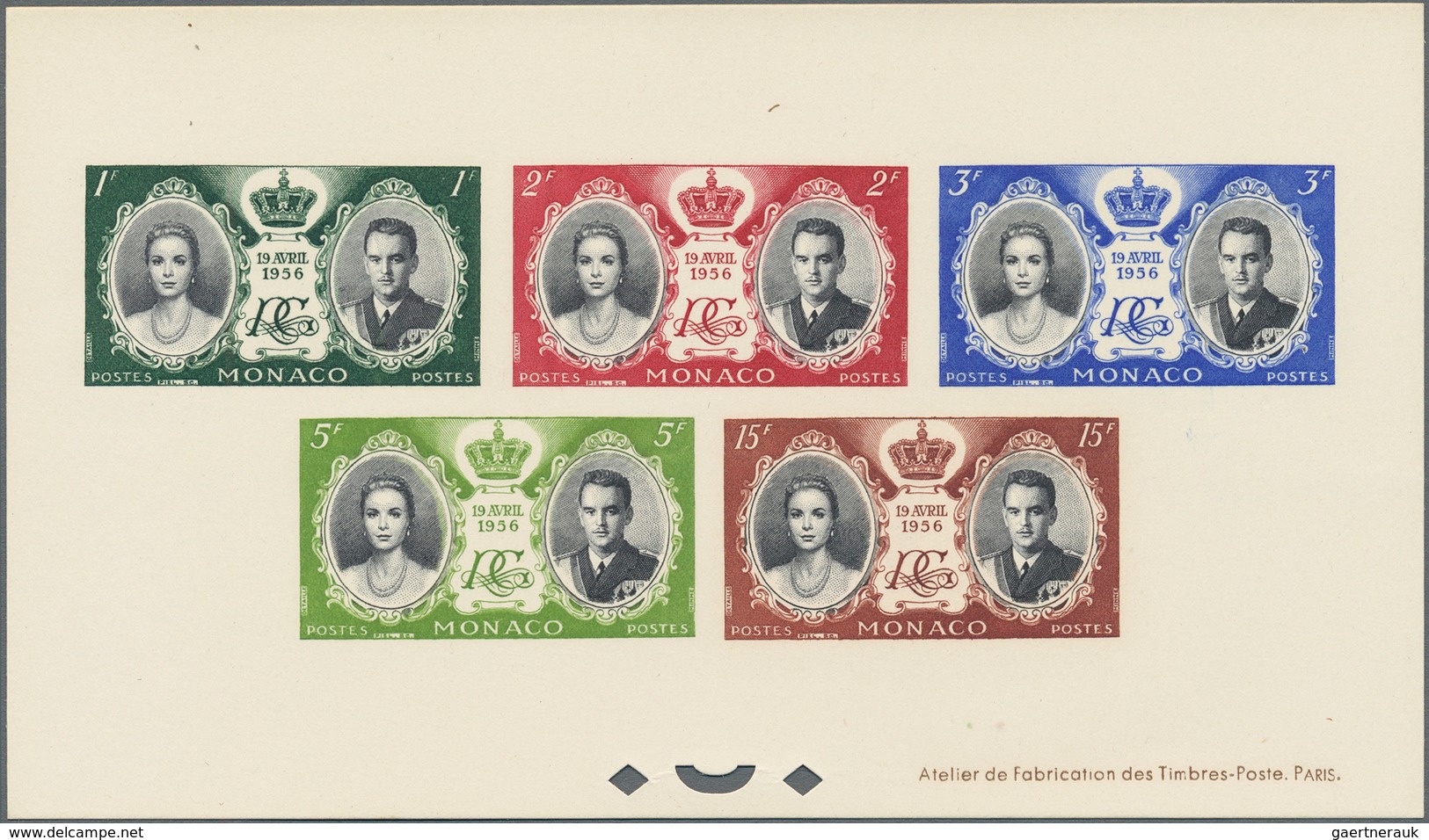 Monaco: 1956, Royal Wedding, 1fr.-15fr., Special Souvenir Sheet As Epreuve De Luxe. Maury BF500A Epr - Unused Stamps