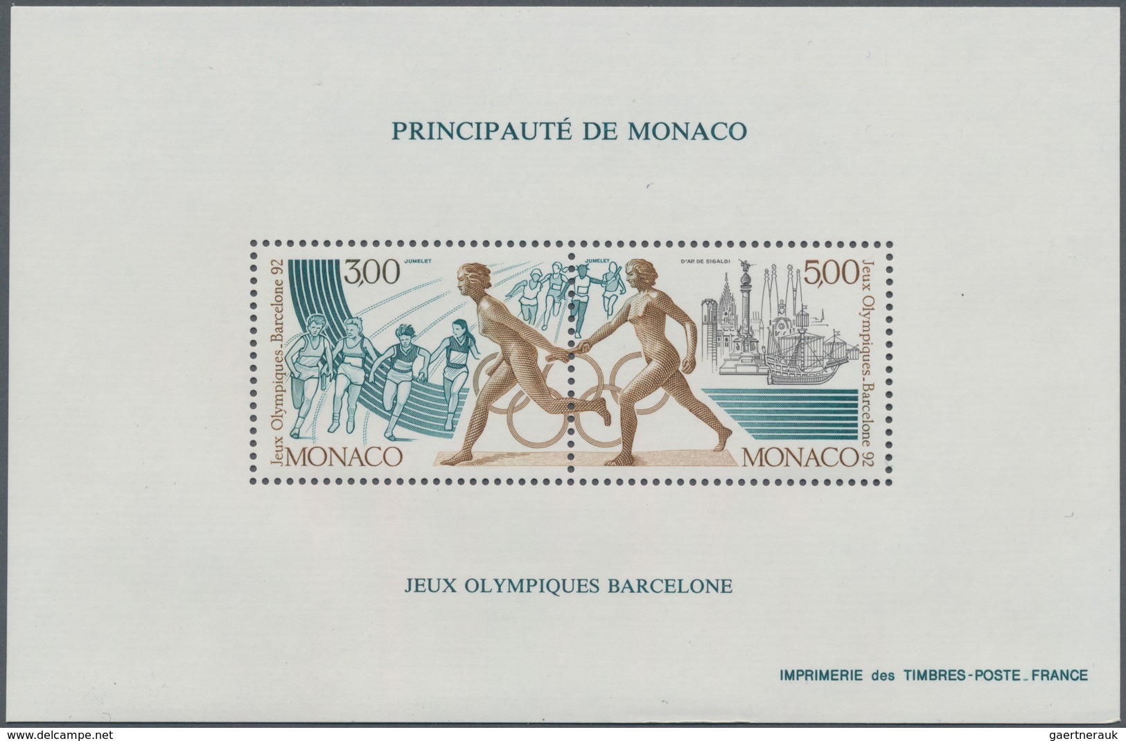 Monaco: 1991, Summer Olympics Barcelona And Winter Olympics Albertville 1992 Set Of Two Perforated S - Unused Stamps