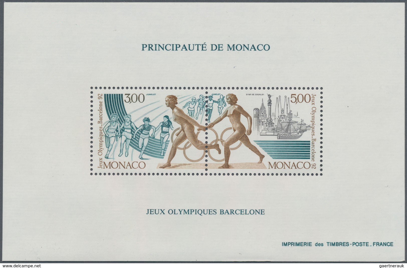 Monaco: 1991, Summer Olympics Barcelona And Winter Olympics Albertville 1992 Set Of Two Perforated S - Ongebruikt