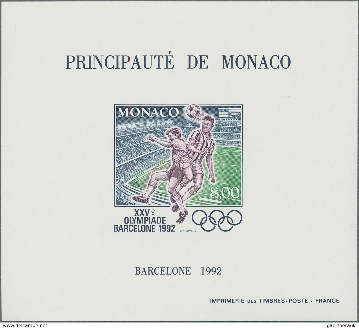 Monaco: 1992, Olympic Summer And Winter Games Barcelona And Albertville Perforated And IMPERFORATE S - Unused Stamps