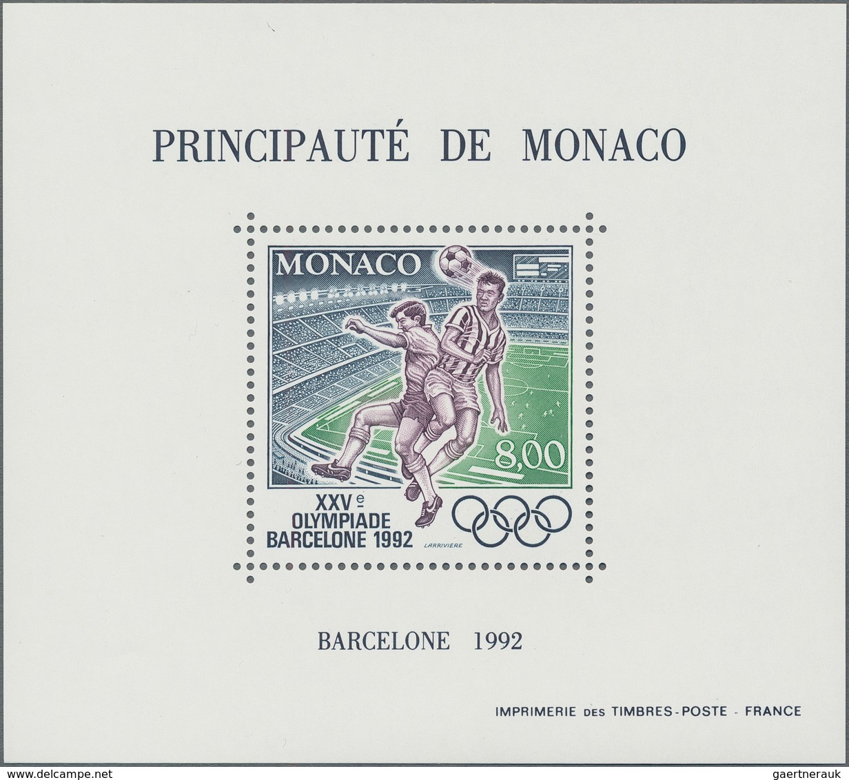 Monaco: 1992, Olympic Summer And Winter Games Barcelona And Albertville Perforated And IMPERFORATE S - Unused Stamps