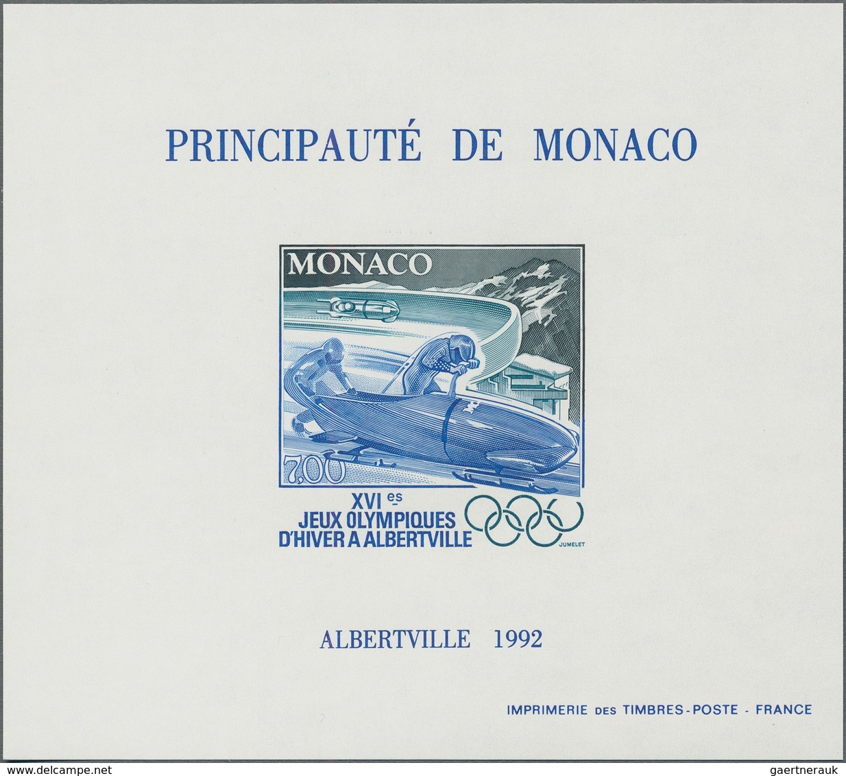 Monaco: 1992, Olympic Summer And Winter Games Barcelona And Albertville Perforated And IMPERFORATE S - Unused Stamps