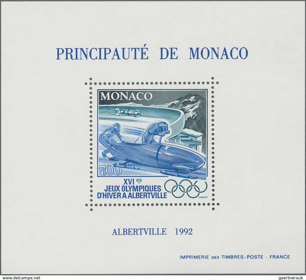 Monaco: 1992, Olympic Summer And Winter Games Barcelona And Albertville Perforated And IMPERFORATE S - Unused Stamps