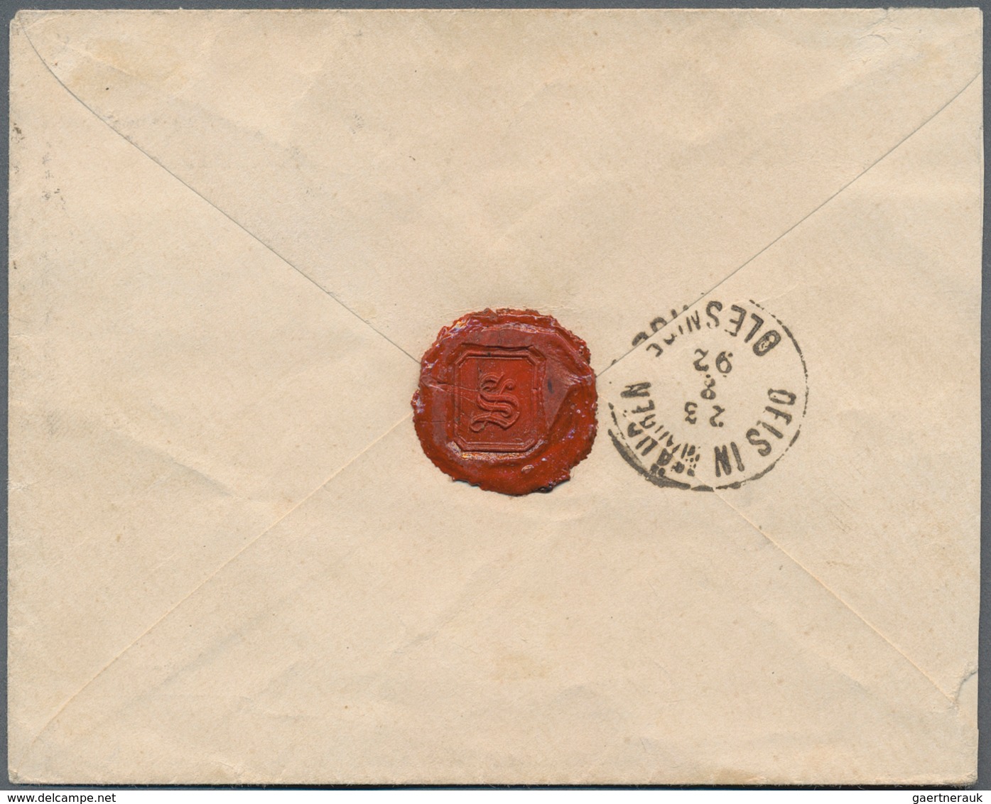 Montenegro: 1892, Envelope To Austria (Moravia) Franked Second Printing 7n Pale Venetian Red, Perf 1 - Montenegro