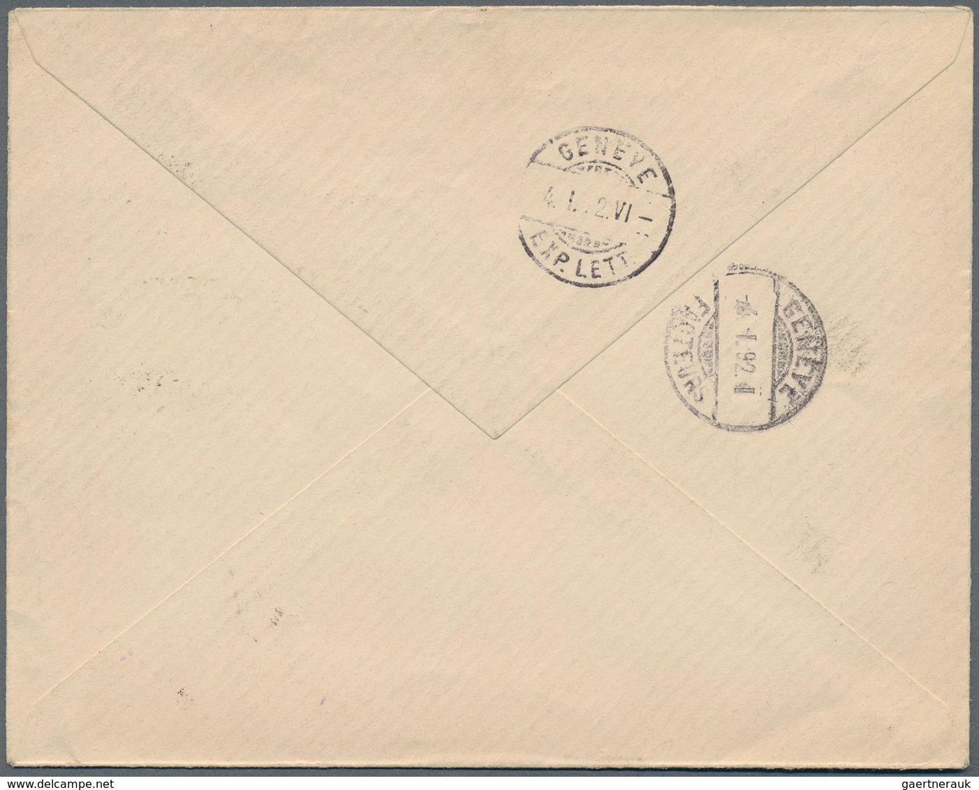 Montenegro: 1892, Envelope To Switzerland, Franked With SECOND PRINTING 10n Blue, Perf 12, Tied By S - Montenegro