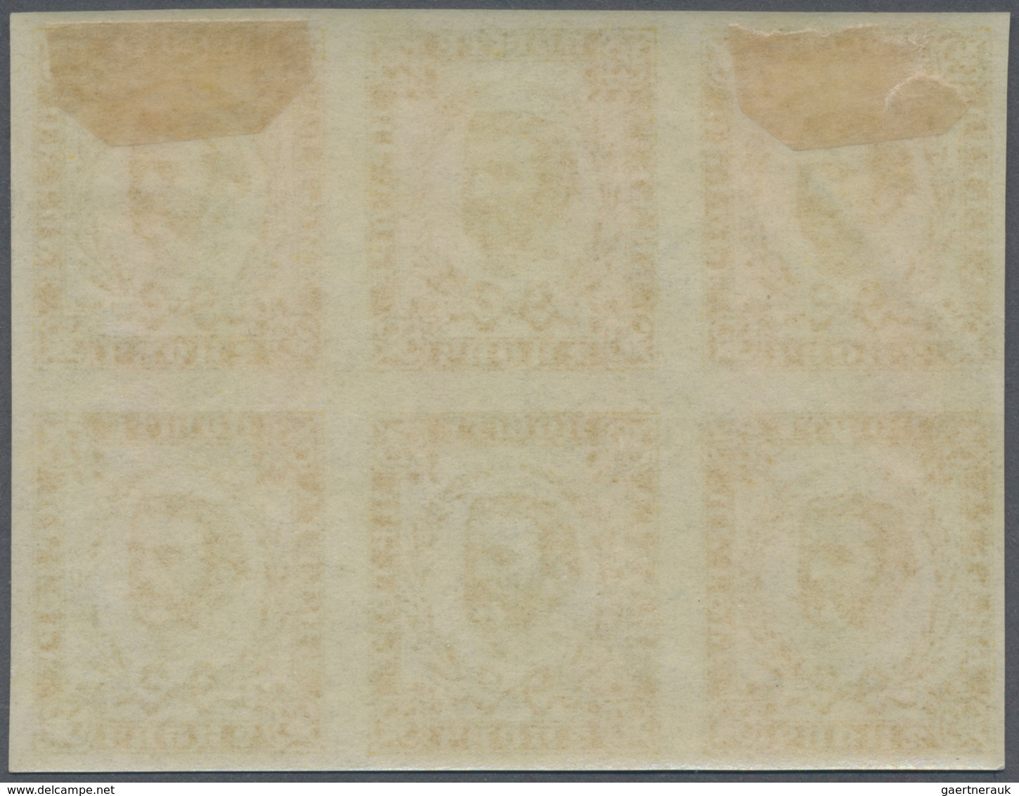 Montenegro: 1893. Prince Nicholas. Fourth Printing. 2n Yellow, IMPERF, 2½ Mm Apart Between Rows. Sup - Montenegro