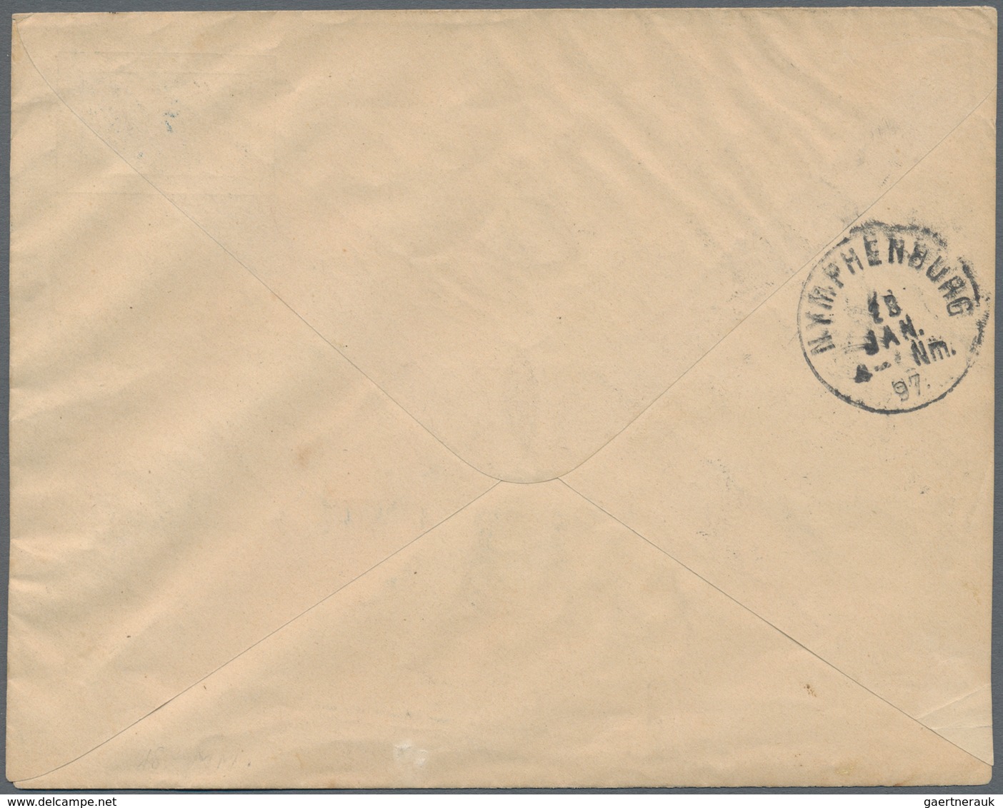 Montenegro - Ganzsachen: 1897. 10 N Yellow-green And Blue Stationery Envelope, Bicentenary Of Dynast - Montenegro
