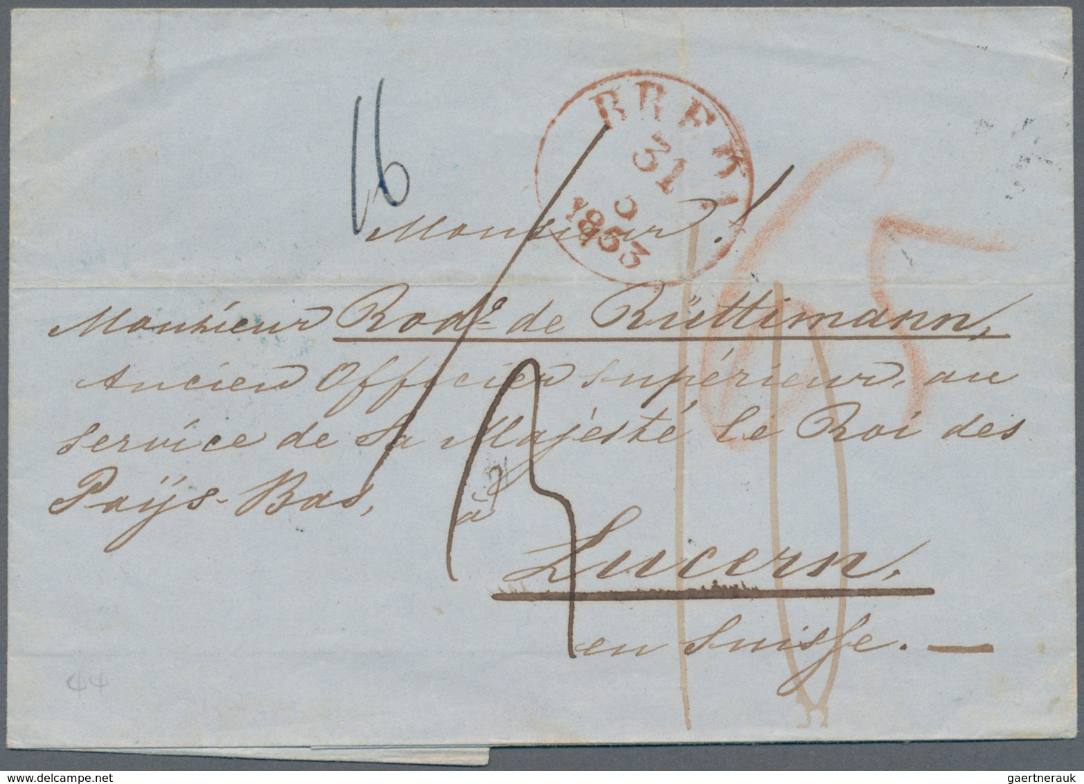 Niederlande - Vorphilatelie: 1852/1853, Two Folded Letter-sheets With Straight Line GINNEKEN, Each S - ...-1852 Préphilatélie